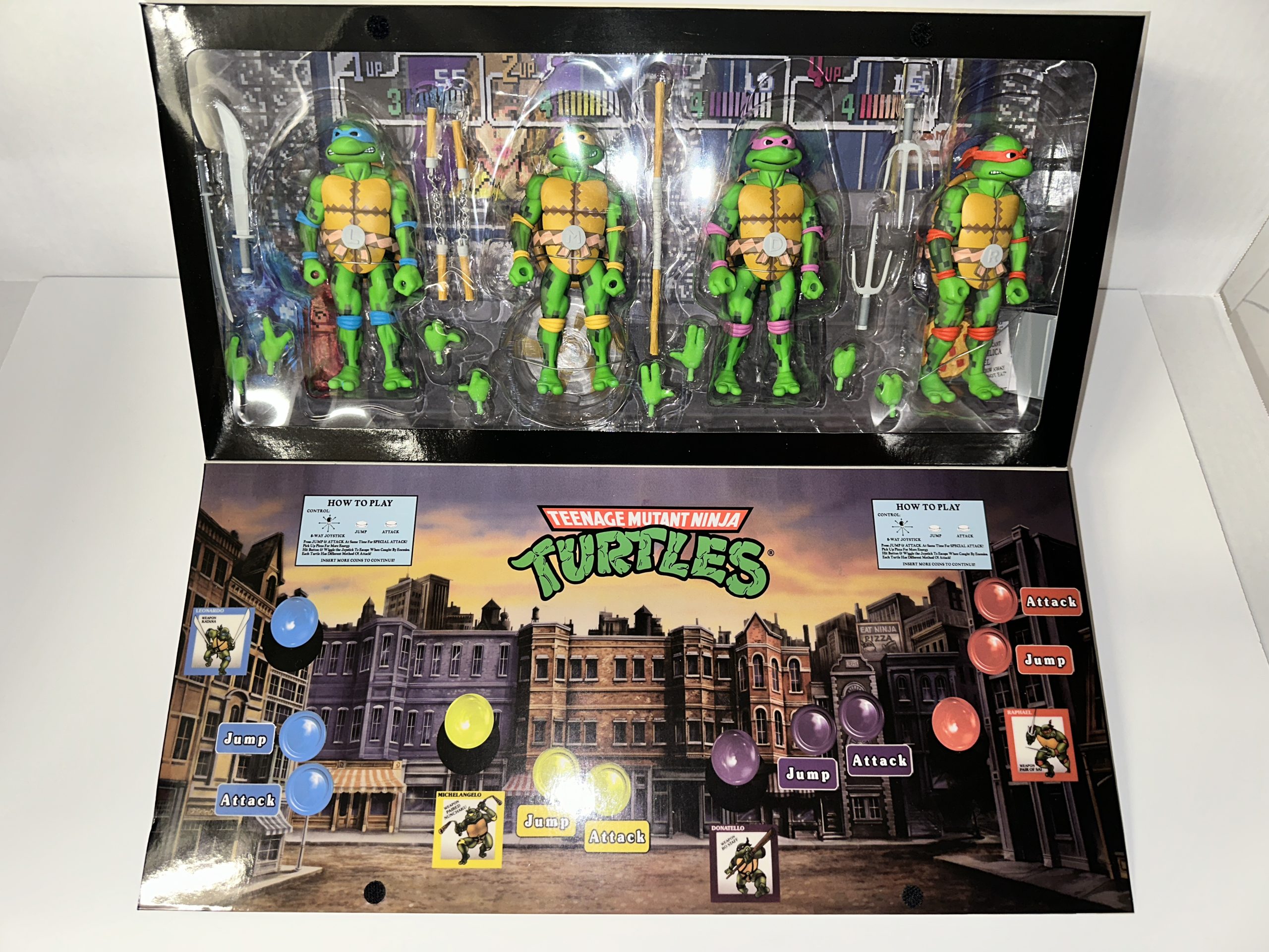 2016 SDCC NECA Teenage Mutant Ninja Turtles TMNT Arcade Turtles 4-Pack Exclusive - Image 2