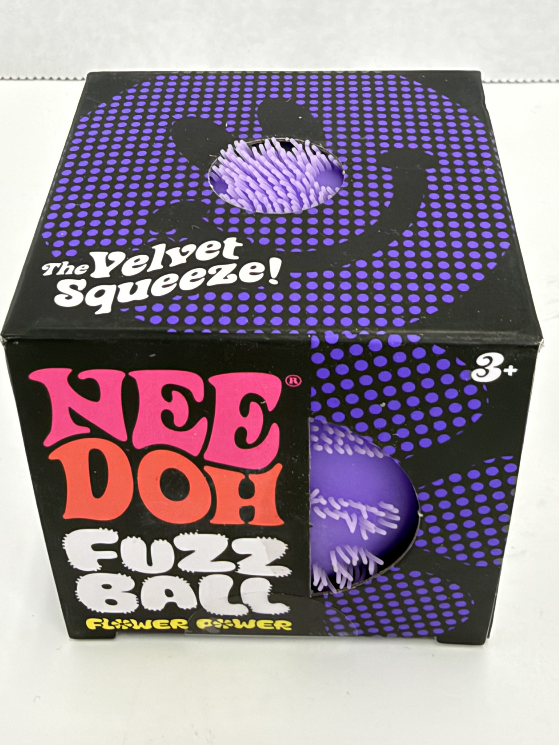 Schylling NeeDoh Fuzz Ball Flower Power Purple Sensory Squish Toy